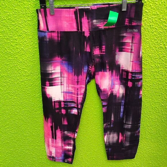 Calvin Klein Pink and Black Abstract Leggings - Picture 1 of 3